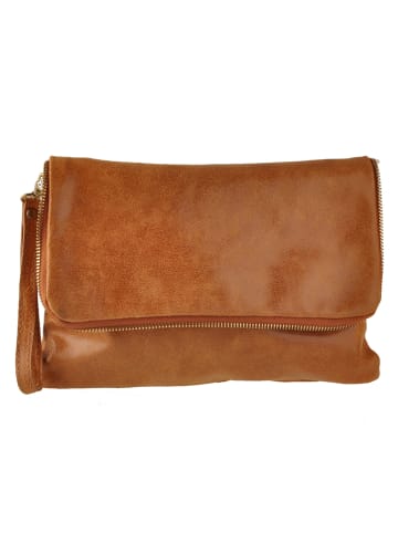 ORE10 Leren clutch "Oscar" lichtbruin - (B)27 x (H)18 x (D)3 cm