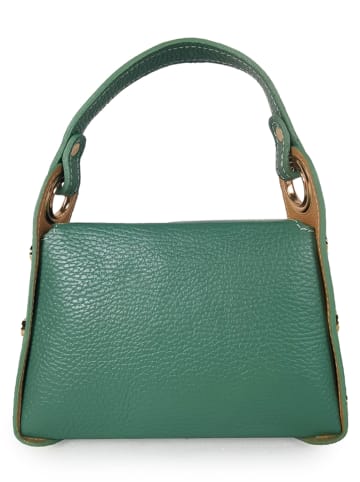 ORE10 Leder-Henkeltasche "Raser" in Grün - (B)17 x (H)12 x (T)6 cm