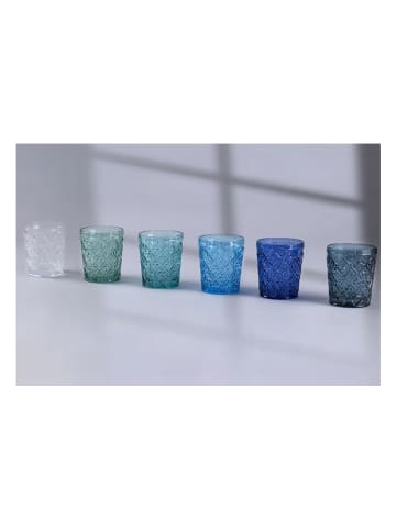 Villa d´Este 6er-Set: Gläser "Ocean" in Transparent/ Blau/ Hellblau - 230 ml