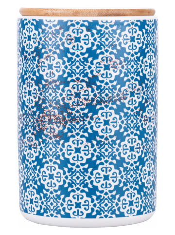 Villa d´Este 2-delige set: voorraaddozen "Kasbah" blauw - (H)16,5 x Ø 10,5 cm