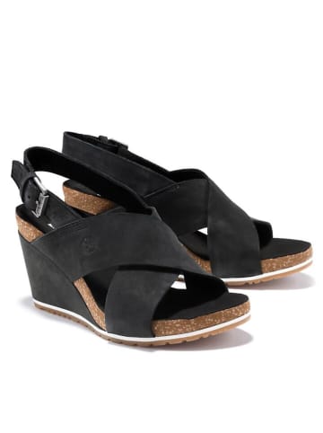 Timberland Leder-Keilsandaletten "Capri Sunset X-Band" in Schwarz