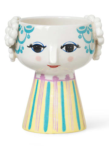 Bjørn Wiinblad Kerzenständer "Eva" in Gelb/ Rosa/ Weiß - (H)9,5 x Ø 8 cm