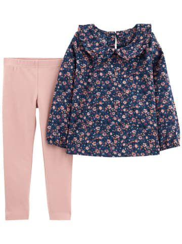 carter's 2tlg. Outfit in Dunkelblau/ Rosa