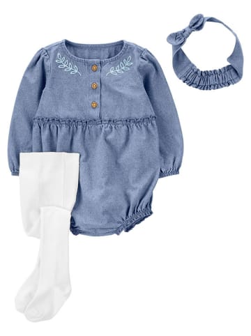 carter's 3-delige outfit blauw/wit