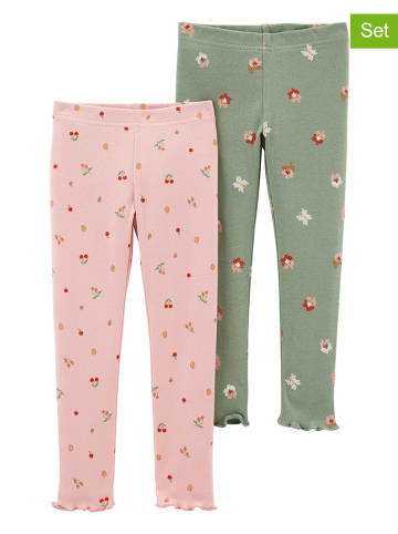 carter's 2er-Set: Leggings in Khaki/ Rosa