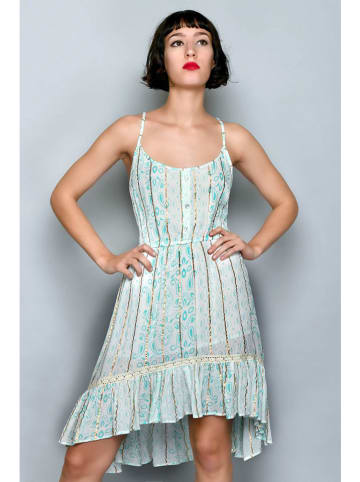 Tarifa Kleid in Türkis/ Weiß