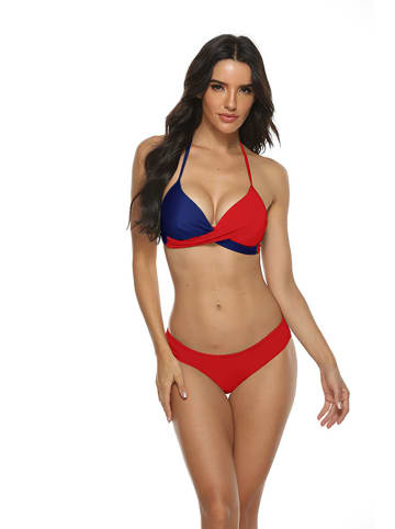 Evia Bikini rood/donkerblauw