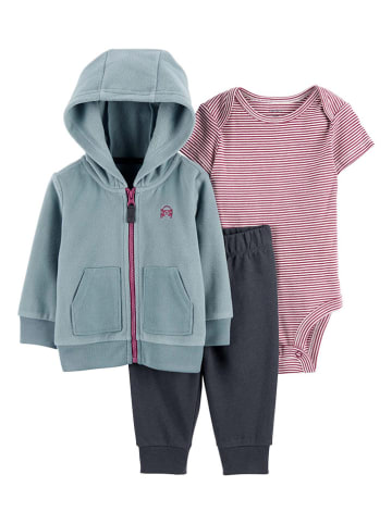 carter's 3tlg. Outfit in Grau/ Rosa