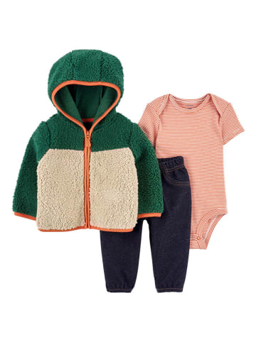 carter's 3-delige outfit donkerblauw/oranje/groen