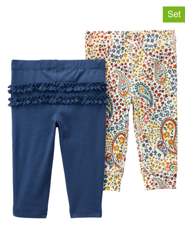 carter's 2er-Set: Leggings in Dunkelblau/ Bunt