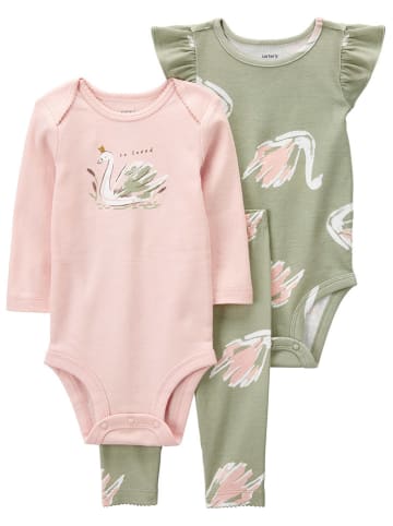 carter's 3tlg. Outfit in Rosa/ Khaki