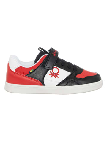 Benetton Sneakers in Schwarz/ Weiß/ Rot