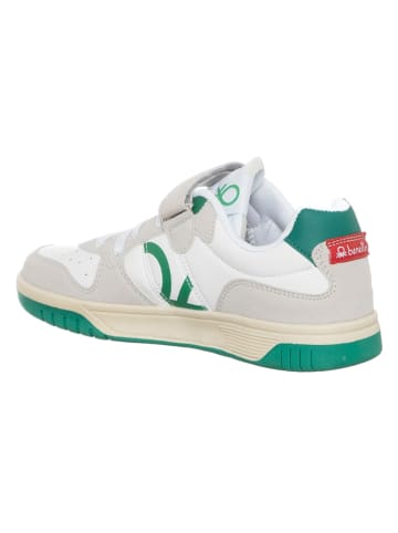 Benetton Sneakers in Weiß/ Beige/ Grün