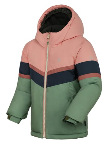 Kamik Kurtka narciarska "Akira" w kolorze zielono-jasnoróżowym