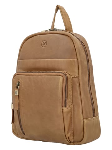 HIDE & STITCHES Leren rugzak lichtbruin - (B)23,5 x (H)28,5 x (D)8,5 cm
