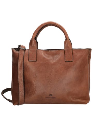 micmacbags Skórzana torebka w kolorze jasnobrązowym - 35 x 24,5 x 13 cm