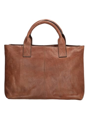 micmacbags Leren handtas lichtbruin - (B)35 x (H)24,5 x (D)13 cm