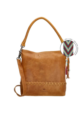 micmacbags Leder-Schultertasche in Camel - (B)31 x (H)30 x (T)12 cm
