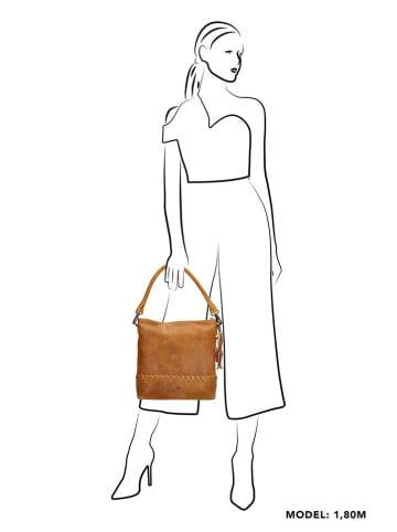 micmacbags Skórzana torebka w kolorze karmelowym - 31 x 30 x 12 cm