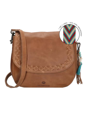 micmacbags Leder-Umhängetasche in Helbraun - (B)24 x (H)22 x (T)9 cm