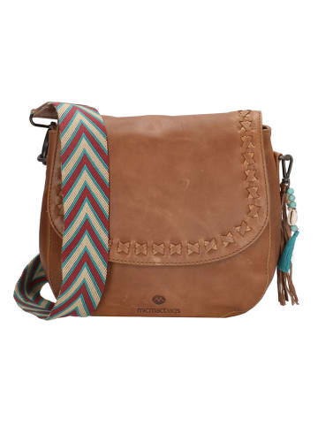 micmacbags Leder-Umhängetasche in Helbraun - (B)24 x (H)22 x (T)9 cm