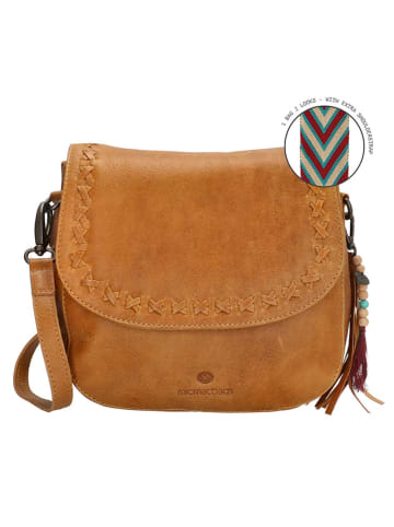 micmacbags Leder-Umhängetasche in Camel - (B)24 x (H)22 x (T)9 cm
