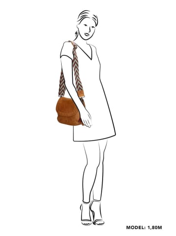 micmacbags Leder-Umhängetasche in Camel - (B)24 x (H)22 x (T)9 cm