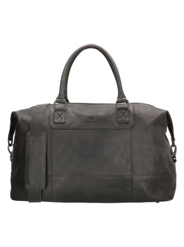 micmacbags Leder-Weekender "Malmö" in Schwarz - (B)52 x (H)32 x (T)26 cm