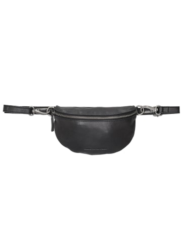 HIDE & STITCHES Leder-Gürteltasche in Schwarz - (B)22,5 x (H)14 x (T)5,5 cm