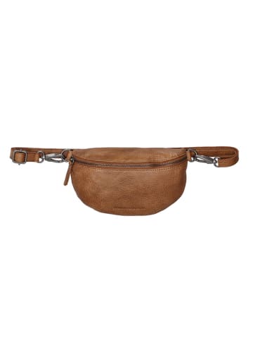 HIDE & STITCHES Leder-Gürteltasche in Cognac - (B)22,5 x (H)14 x (T)5,5 cm