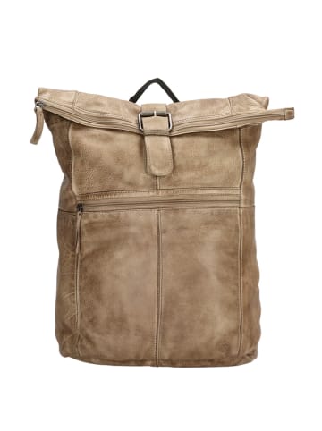 HIDE & STITCHES Skórzany plecak w kolorze szarobrązowym - 29 x 39 x 12,5 cm