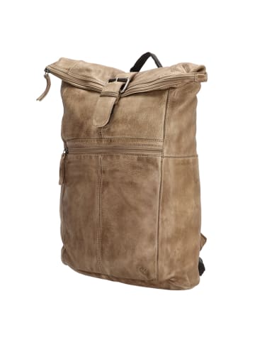 HIDE & STITCHES Skórzany plecak w kolorze szarobrązowym - 29 x 39 x 12,5 cm
