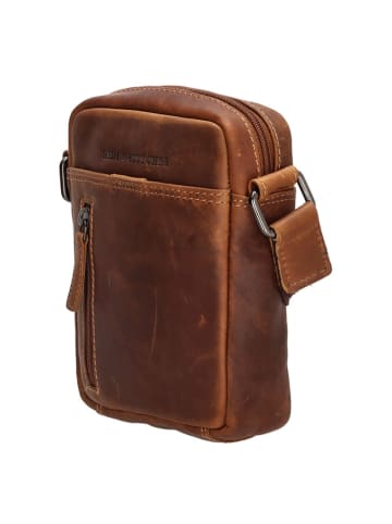 HIDE & STITCHES Leren schoudertas cognackleurig - (B)14,5 x (H)18 x (D)5,5 cm