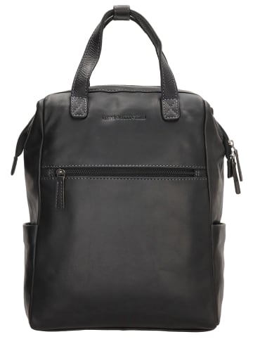 HIDE & STITCHES Skórzany plecak w kolorze czarnym - 27 x 35 x 12 cm