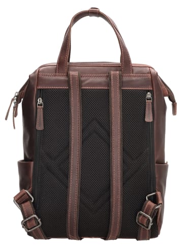 HIDE & STITCHES Skórzany plecak w kolorze brązowym - 27 x 35 x 12 cm