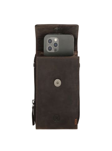 HIDE & STITCHES Skórzana torebka w kolorze brązowym na telefon - 11 x 20 x 3 cm