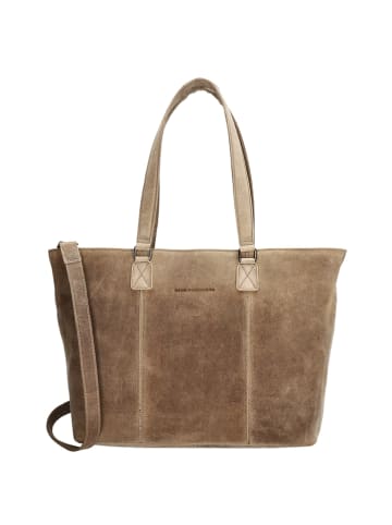 HIDE & STITCHES Skórzany shopper bag w kolorze szarobrązowym - 46 x 29 x 12,5 cm