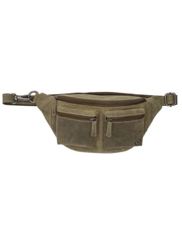 HIDE & STITCHES Leren heuptas olijfgroen - (B)34 x (H)17 x (D)10 cm