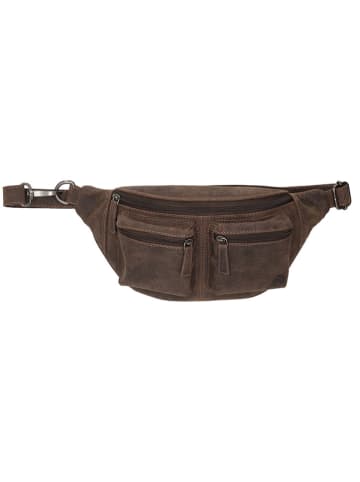 HIDE & STITCHES Leren heuptas bruin - (B)34 x (H)17 x (D)10 cm