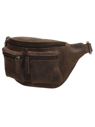 HIDE & STITCHES Leren heuptas bruin - (B)34 x (H)17 x (D)10 cm
