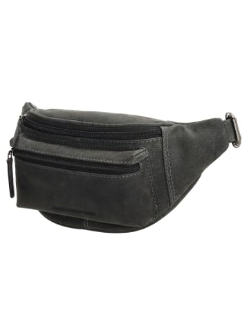 HIDE & STITCHES Leder-Gürteltasche in Schwarz - (B)30 x (H)14 x (T)8 cm