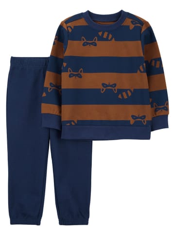 carter's 2-delige outfit donkerblauw/lichtbruin