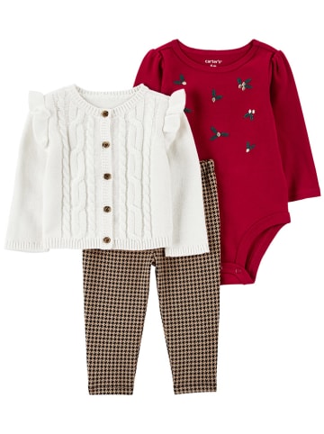 carter's 3-delige outfit rood/wit