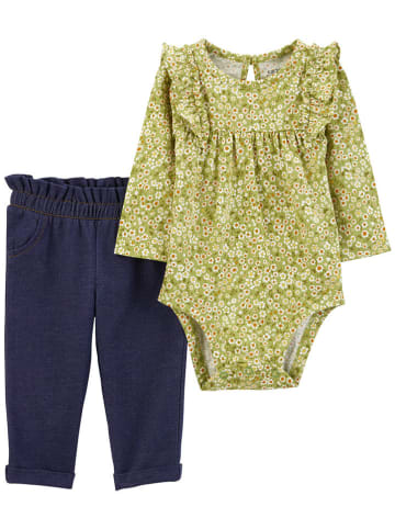 carter's 2-delige outfit groen/donkerblauw