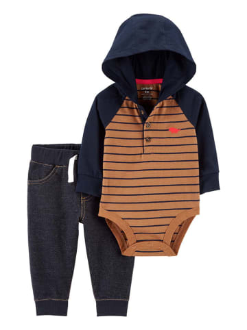 carter's 2-delige outfit donkerblauw/lichtbruin