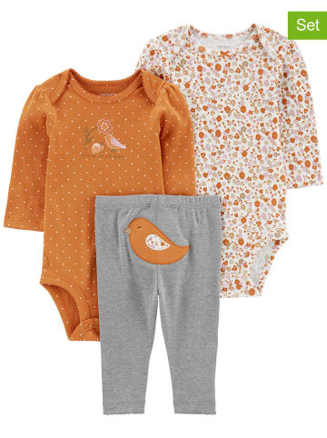 carter's 3-delige set oranje/grijs