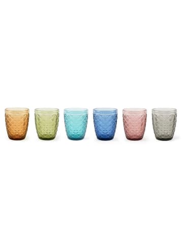 Trendy Kitchen by EXCÉLSA 6er-Set: Gläser "Ginkgo" in Bunt - 300 ml