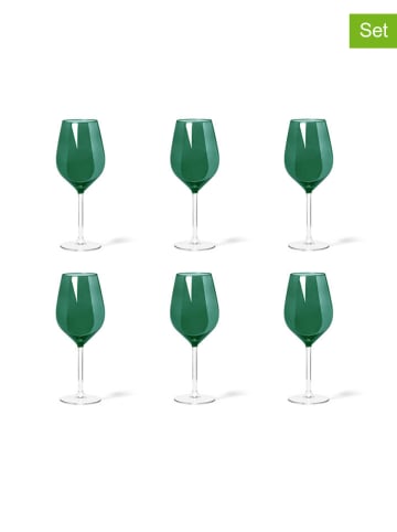 Trendy Kitchen by EXCÉLSA 6-delige set: wijnglazen "Color Wine" groen - 500 ml