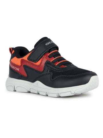Geox Skórzane sneakersy "New Torque" w kolorze czarno-czerwonym