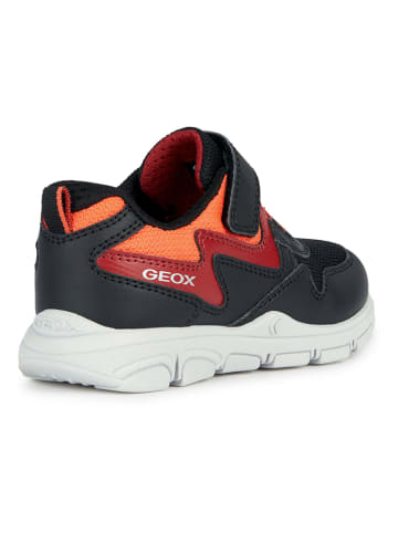 Geox Leder-Sneakers "New Torque" in Schwarz/ Rot